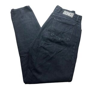 Vintage BONGO Black 100% Cotton Denim Highrise Mom Jeans Made in the USA Size 13